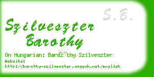 szilveszter barothy business card